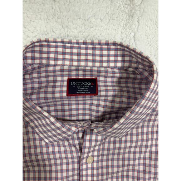 TWO Untuckit Shirts sz XXL Plaid LS Men's shirts Casual classic - Picture 5 of 9